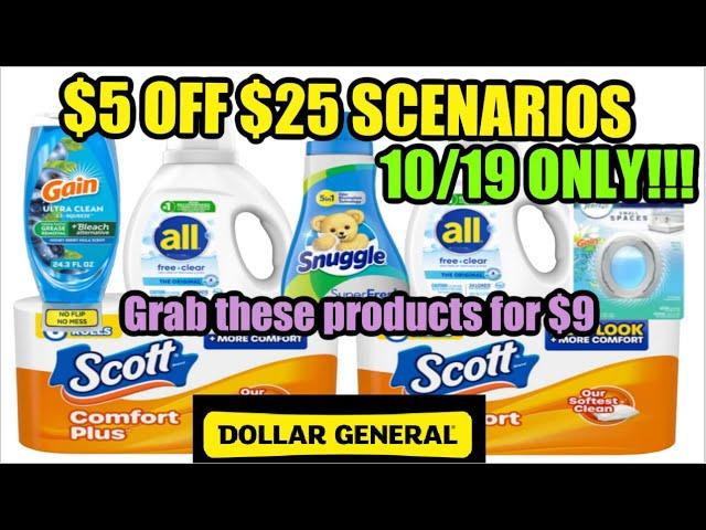 DOLLAR GENERAL DEALS | $5 off $25 Scenarios (10/19 ONLY!!!)