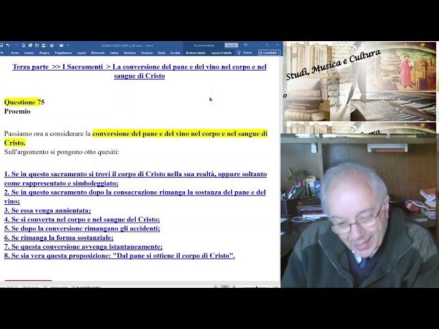 113) SUMMA THEOLOGIAE, III, q.75, a.1. " CHI MANGIA LA MIA CARNE E BEVE IL MIO.."(Giovanni 6,57)