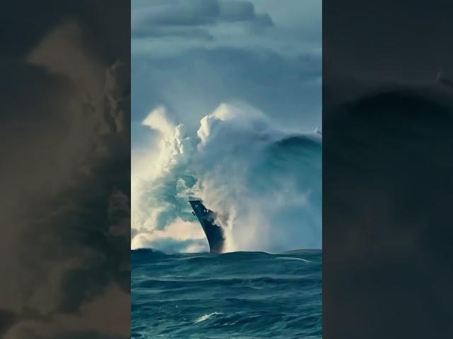 Incredible Moment! Ship Hit by a Massive Wave!  #scaryocean #roughseas #ocean