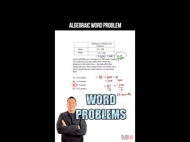 Algebra Word problem SAT and ACT Test Prep