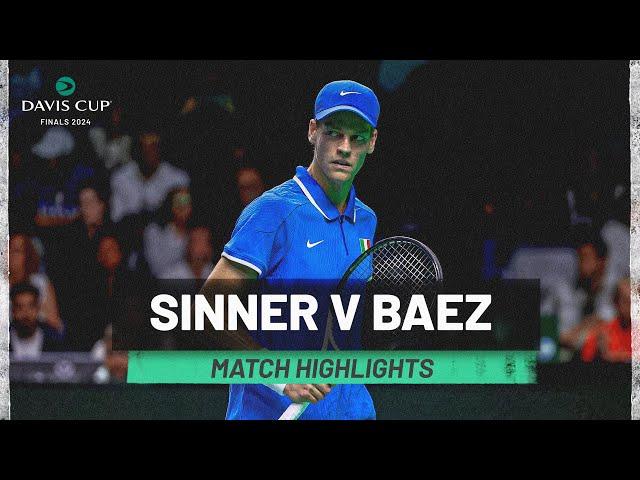 Sebastien Baez v Jannik Sinner Highlights | Argentina v Italy | Davis Cup Finals 2024