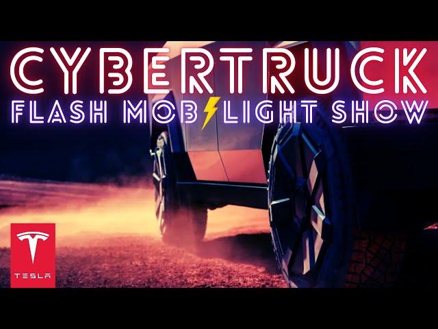 100+ CYBERTRUCK FLASH MOB LIGHT SHOW