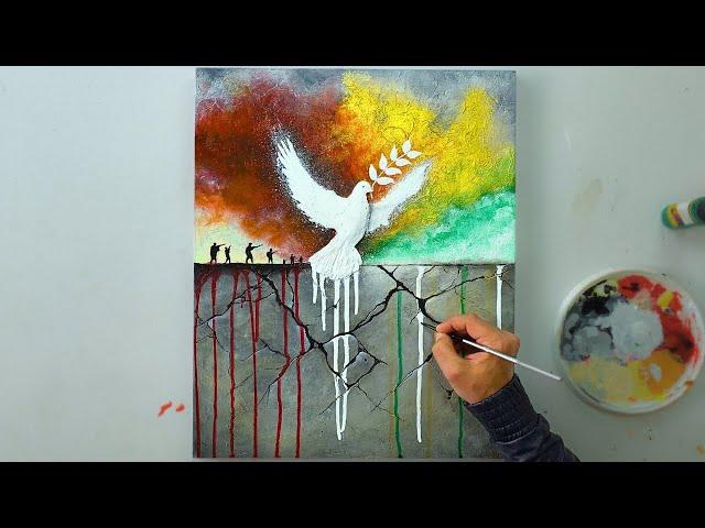 Transform paste and paint into a stunning abstract painting 
