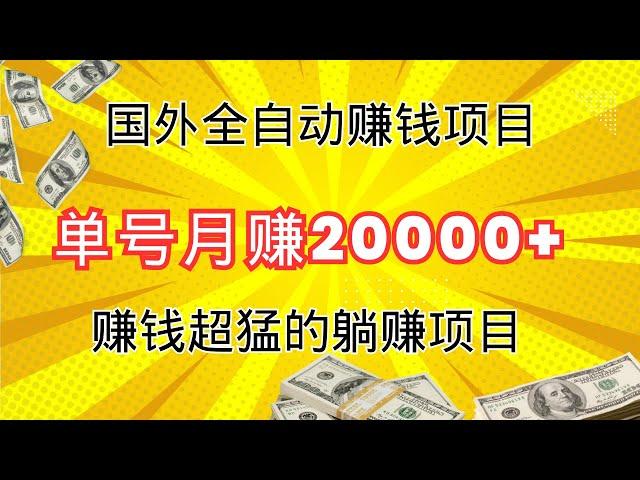 国外CPA lead全自动网赚项目！新手小白也可以按照赚钱教程操作，单号月赚3000美金！可放大操作！赚钱超猛的网赚项目！