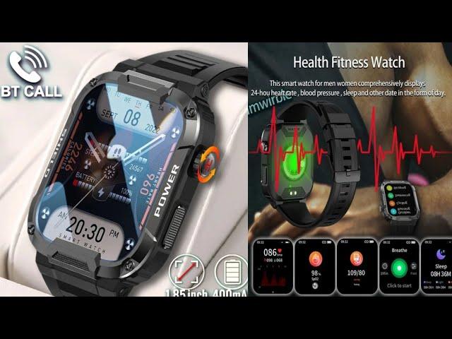 1.85 Inch Rugged Military Smartwatch for Android and iOS