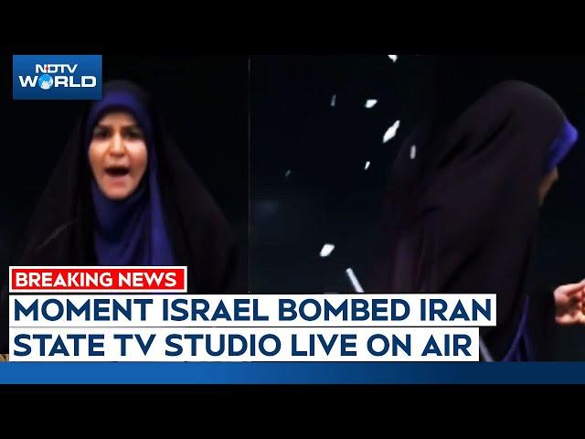 Iran State TV | Moment When Iran State TV Studio Hit During Live Bulletin By Israeli Air Strikes