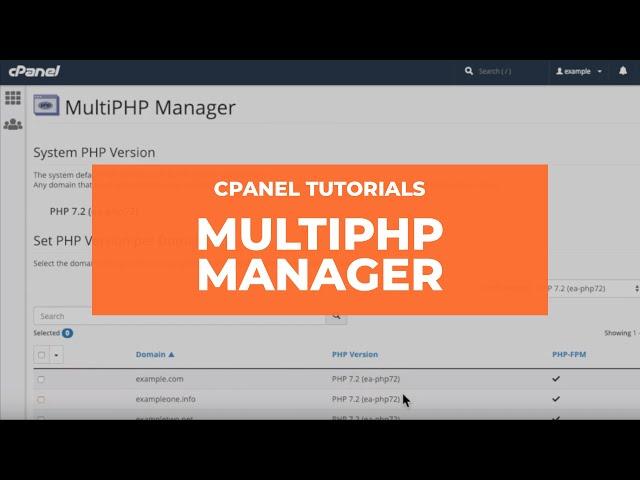 cPanel Tutorials - MultiPHP Manager