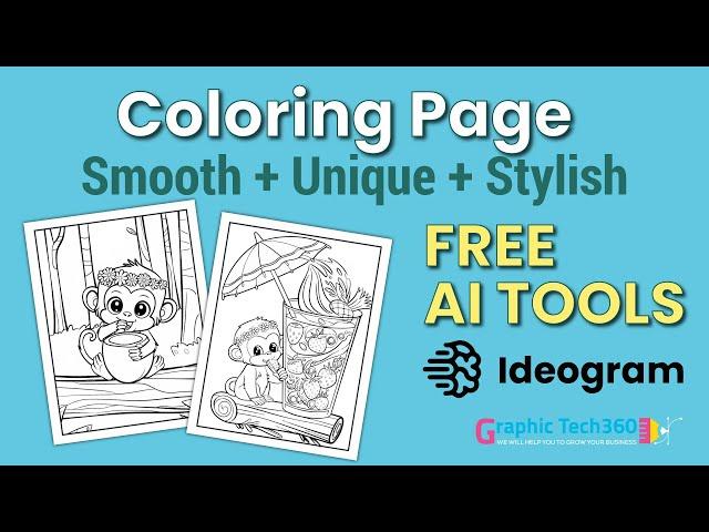 Create & Sell Your own coloring Book FREE using Ideogram | AI Tools | How to make coloring page