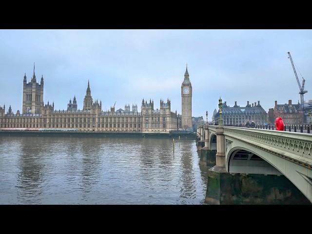 London City Tour 2025 | 4K HDR Virtual Walking Tour around the City | London Winter Walk 2025