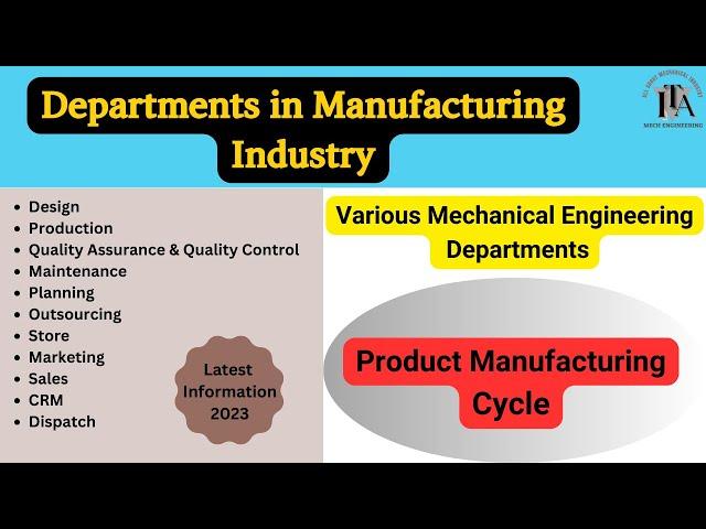 Departments in manufacturing industry | mechanical engineer