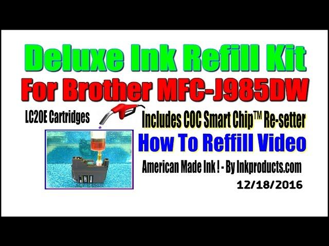 Ink Refill Kit For Brother MFC J985DW Printer, LC20E Cartridges