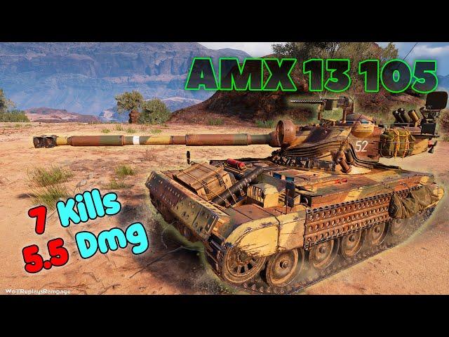 AMX 13 105 - 7 Frags 5.5K Damage, Master by player prospero_magnia