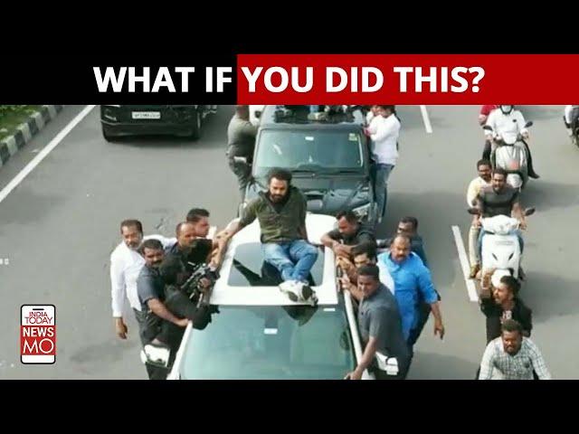 Actor-Politician Pawan Kalyan Travels Sitting On Car Roof, To Meet Demolition Drive Protestors