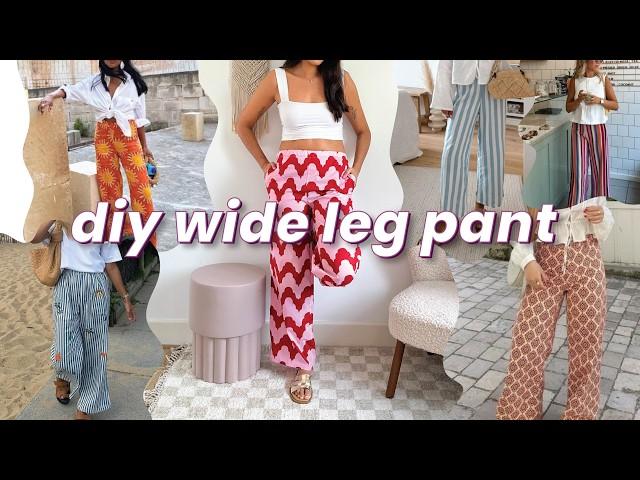 DIY Wide Leg Pant + Sewing Pattern | Easy Hena Trouser Elastic Waist Tutorial