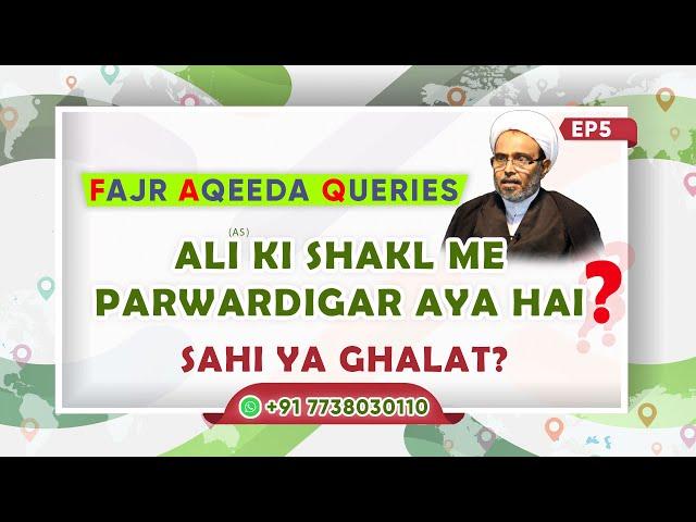 FAQ | Ali (as) ki Shakl Me Parwardigar Aaya Hai? | شاعری میں شرک | Part 5 | Sawal o Jawab | #aqeeda