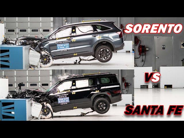 2025 Kia Sorento vs Hyundai Santa Fe: CRASH TEST SHOWDOWN!