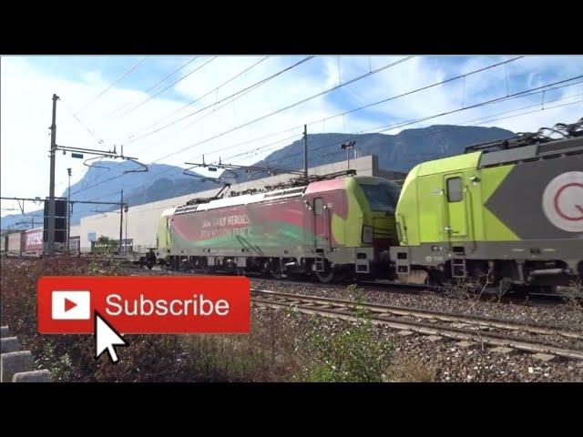 Double Vectron freight train TEC ride in Adige Valley