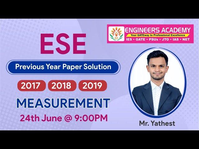 Measurement | ESE |  Previous Year Question Series | EE | Free Online Classes | Engineers Academy