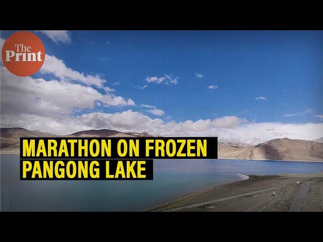 Marathon on frozen Pangong Tso in Ladakh to raise awareness about climate change