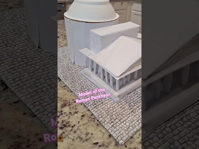 Did my 3rd grader do a great job or what? #thirdgrade #thirdgrader #pantheon #model #roman #diy diy