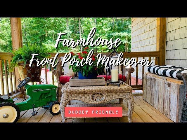 BUDGET FRIENDLY FARMHOUSE FRONT PORCH MAKEOVER! FRONT PORCH TRANSFORMATION