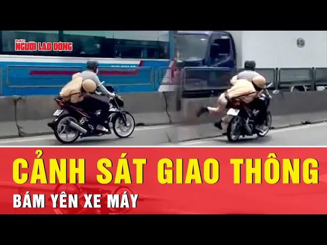 Gây chú ý trên đường, cảnh sát bám yên xe máy người vi phạm giao thông | Thời sự