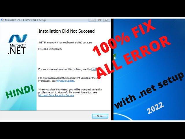 How to install .Net Framework 4 on windows 7 | .net  error in windows 7 | Fix all version .net error