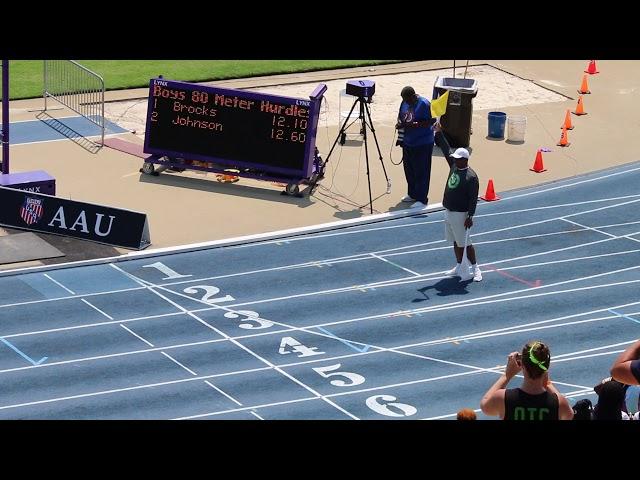 NEW AAU RECORD - Brocks runs 12.10 in 80meter hurdles