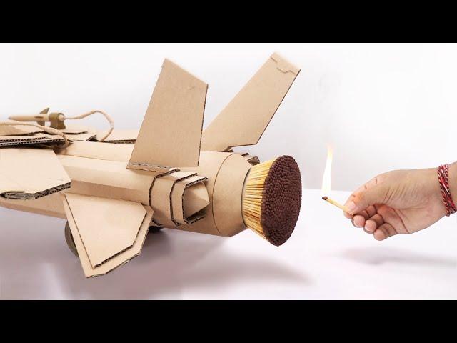 RETRACTABLE Wings - Amazing Matchsticks Powered Cardboard Jet