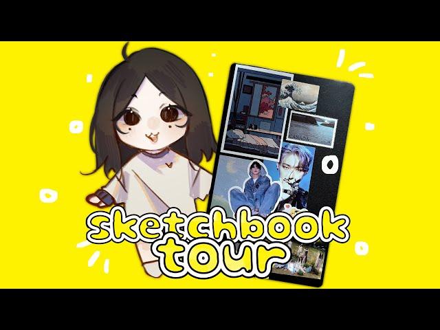 sketchbook tour || обзор на скетчбук || геншин, мадока, секай и ос