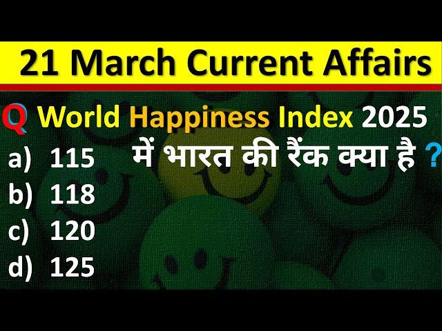 21 March Current Affairs 2025 Daily Current Affairs Current Affair Today Current Affairs 2025 CA