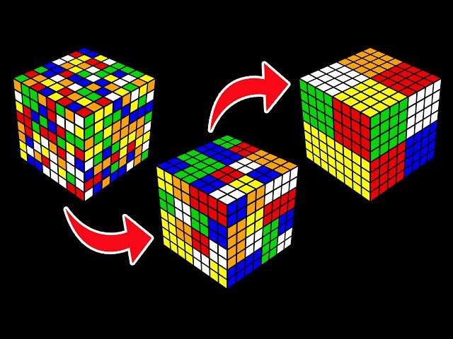 Can You Solve an 8x8 Rubik's Cube Like a 4x4... Like a 2x2?