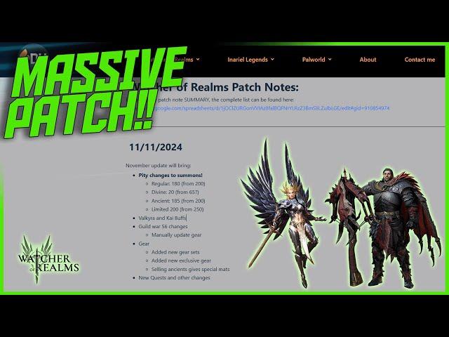 Best Patch Yet: Coming to the Global Server! || Watcher of Realms