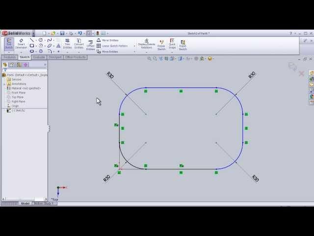 17- SolidWorks Sketch TUTORIAL: SKETCH FILLET