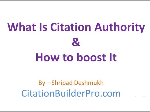 What is Citation Authority & How to boost it