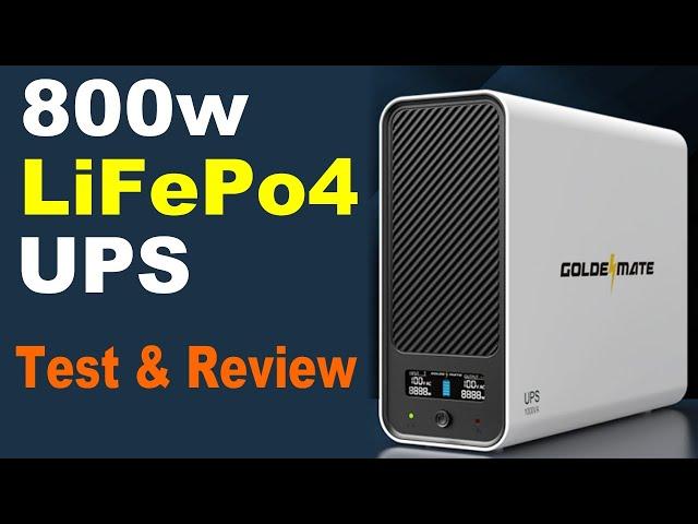 UPS with LiFePo4 Lithium Ion Batteries! GoldenMate Test & #Review - 800w inverter power backup