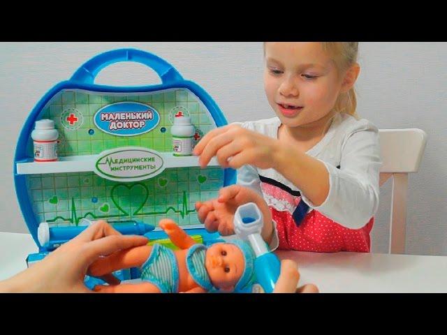 Набор доктора. Играем в доктора. Обзор игрушек. Малинка Тв
