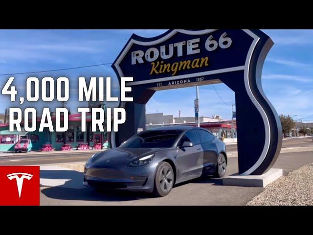 4,000 Mile WINTER Tesla Road Trip on Route 66