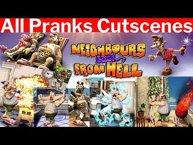 Only the Pranks Cutscenes | All Funny Moments | Neighbours back From Hell  (Full Game)