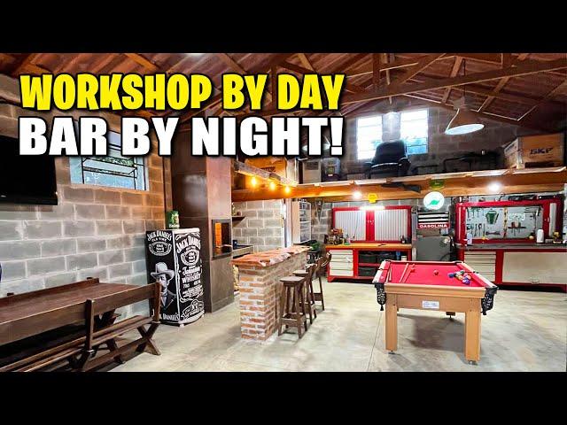 This Workshop Turned into an Awesome Man Cave Bar!