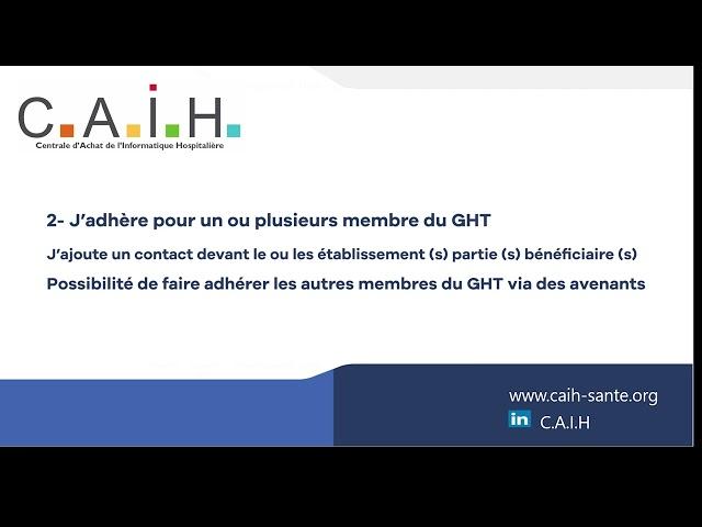 Portail CAIH - Adhérer à un marché établissement support