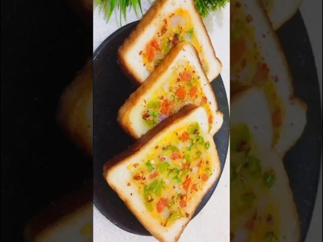 Vegetarian bread omelette recipe ||#food #shortvideo #recipe