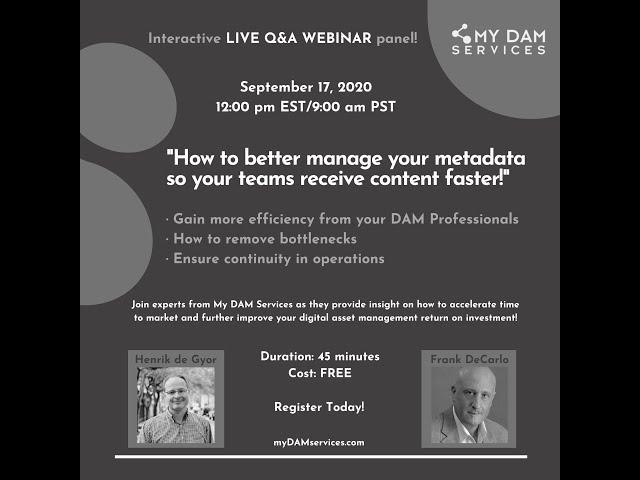 'Webinar' Live Q&A - My DAM Services_9.17.20