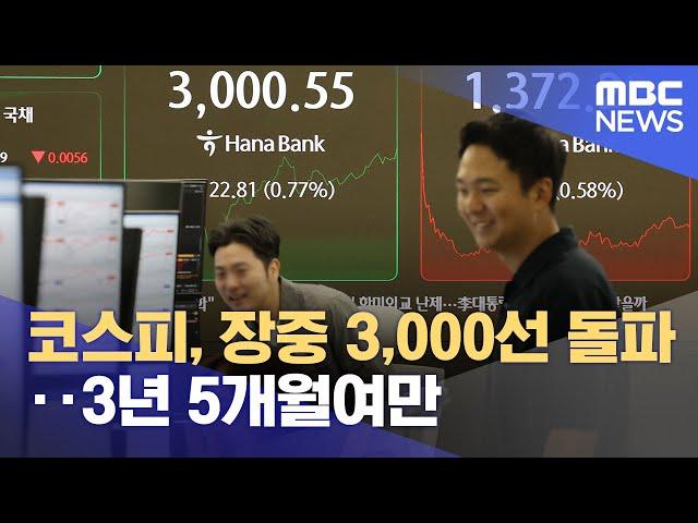 코스피, 장중 3,000선 돌파‥3년 5개월여만 (2025.06.20/12MBC뉴스)