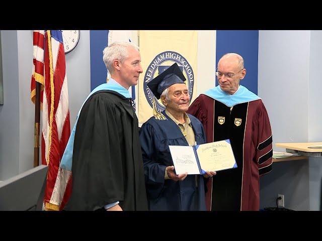 Needham WWII veteran finally gets his high school diploma