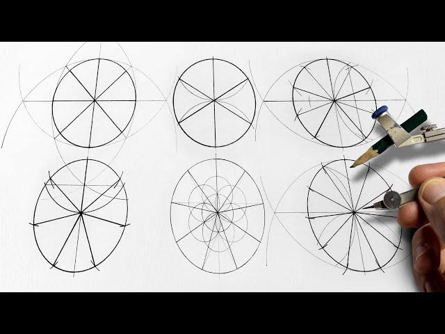 Divide a circle into 2,3,4,5,6,7,8,9,10,11…️