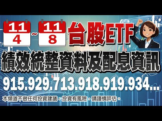 11月4日~11月8日ETF績效統整資料分享