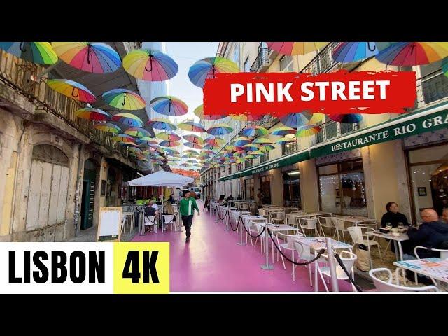 LISBON, PORTUGAL  [4K] Time Out Market, Elevador da Bica & Pink Street — Walking Tour