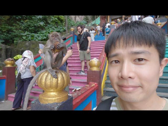 Korean guy going to a beautiful cave in Malaysia