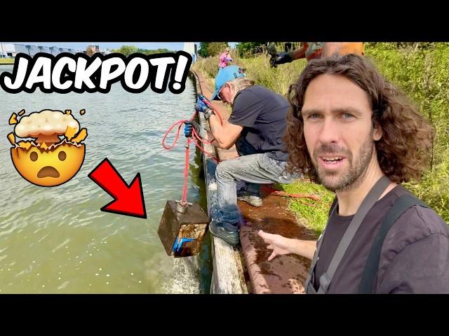 We Found GOLD! Big Magnet Fishing Jackpot In The River!